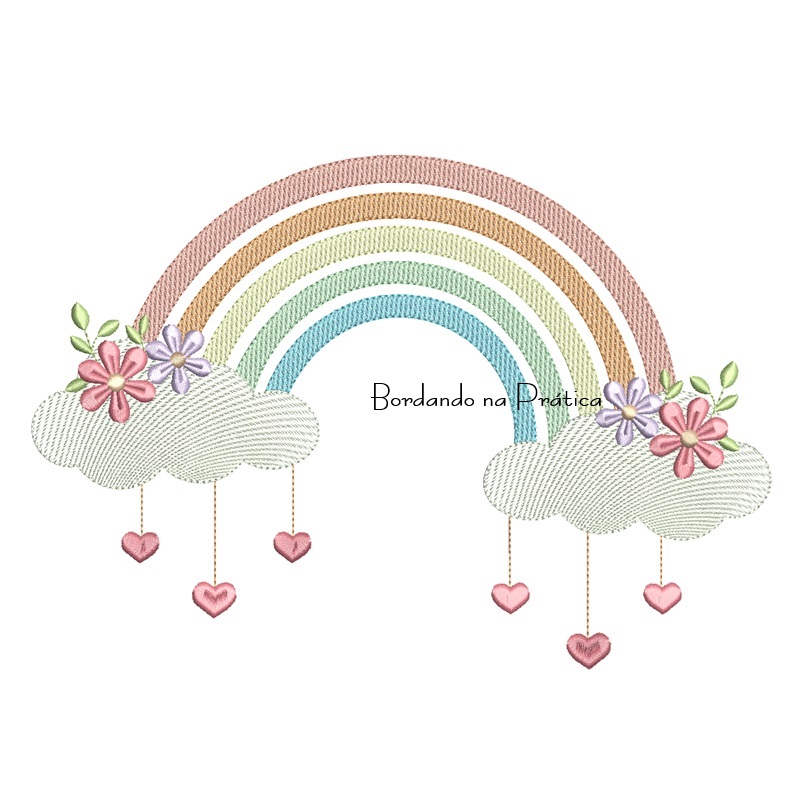 Matriz de Bordado - Arco-Íris Floral 3
