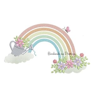 Matriz de Bordado - Arco-Íris Floral 4