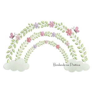 Matriz de Bordado - Arco-Íris Floral 5
