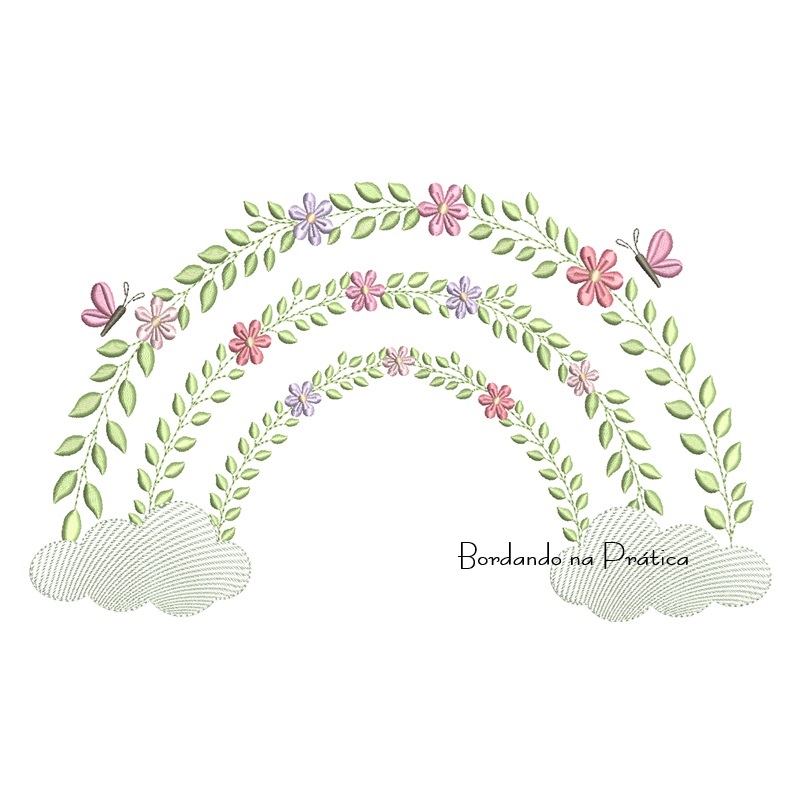 Matriz de Bordado - Arco-Íris Floral 5