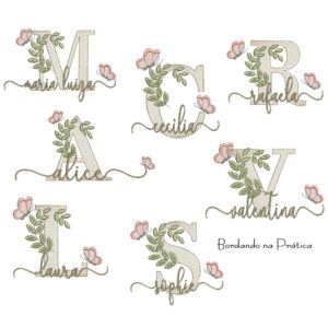Matriz de Bordado - Coleção 200 Nomes Folhas Borboletas
