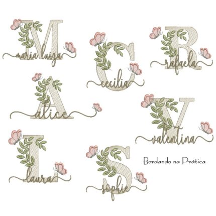 Matriz de Bordado - Coleção 200 Nomes Folhas Borboletas
