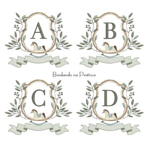 Matriz de Bordado - Coleção Alfabeto Moldura Cavalinho