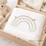 Matriz de bordado arco iris ccom nuvens bordando na pratica