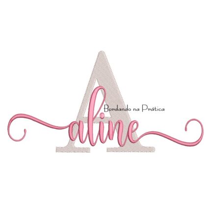 Matriz de Bordado - Nome Aline Sobreposto