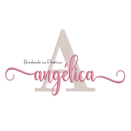 Matriz de Bordado - Nome Angélica Sobreposto