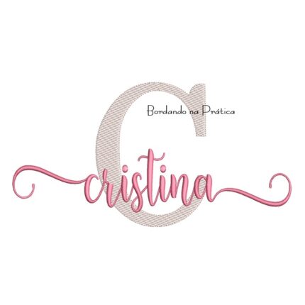 Matriz de Bordado - Nome Cristina Sobreposto