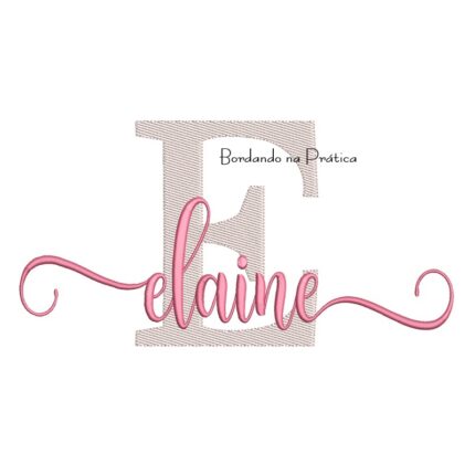 Matriz de Bordado - Nome Elaine Sobreposto
