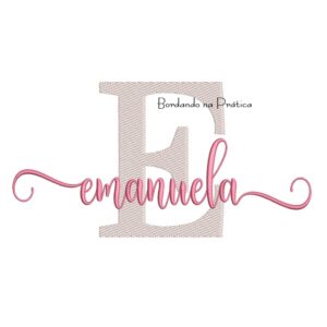 Matriz de Bordado - Nome Emanuela Sobreposto