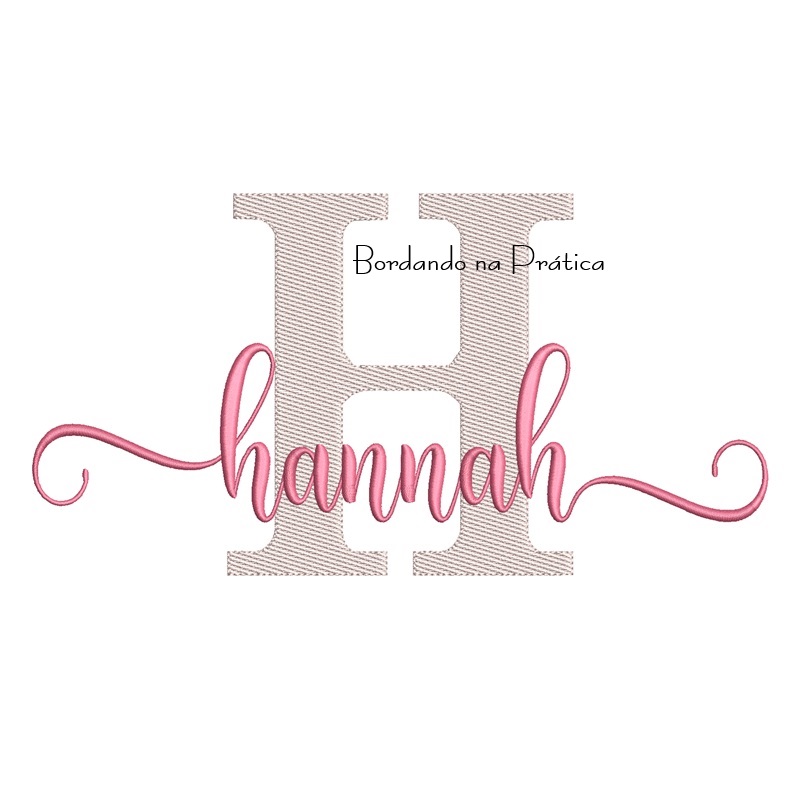 Matriz de Bordado - Nome Hannah Sobreposto