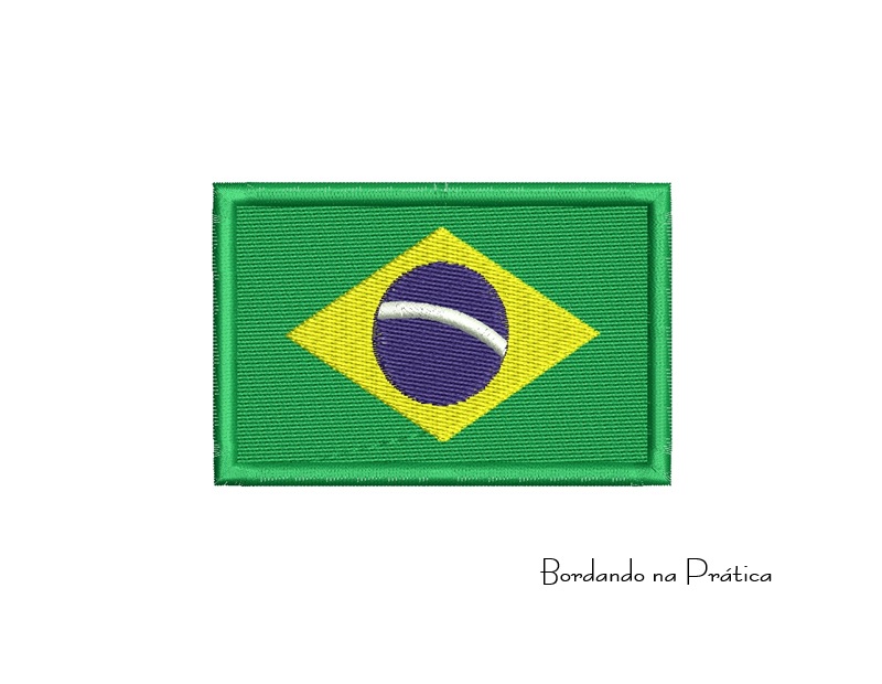 Matriz de bordado Bandeira do Brasil para bordar em varios tamanhos grandes e pequenos
