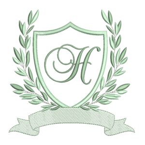 Matriz para Bordado - Brasão Folhas Letra H