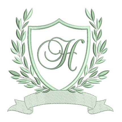 Matriz para Bordado - Brasão Folhas Letra H