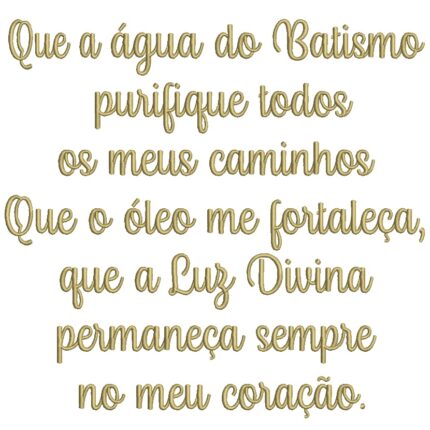 Matriz de Bordado - Frase de Batismo