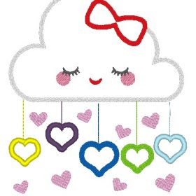 Matriz De Bordado - Aplique Nuvem Com Coração