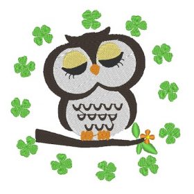 Matriz de Bordado - Corujinha Com Trevos