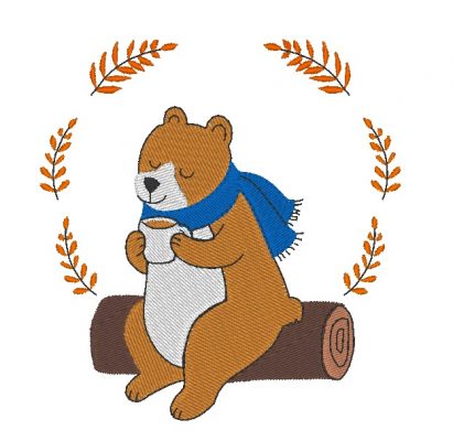 Matriz De Bordado - Ursinho Com Cachecol Azul - Imagem 2