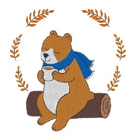 Matriz De Bordado - Ursinho Com Cachecol Azul