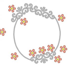 Matriz De Bordado - Moldura Arabesco Flores