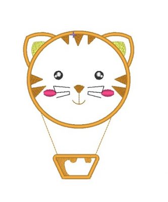 Matriz De Bordado - Tigre Com Balão Aplique