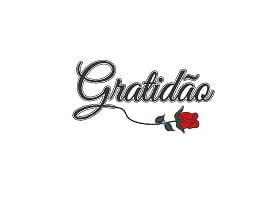 Matriz De bordado - Gratidão Com Rosa
