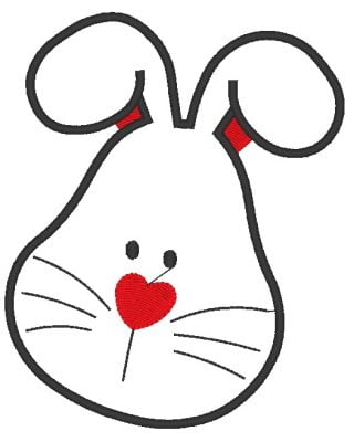 Matriz De Bordado - Cabeça do Coelhinho Aplique - Imagem 2