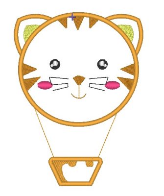 Matriz De Bordado - Tigre Com Balão Aplique - Imagem 2