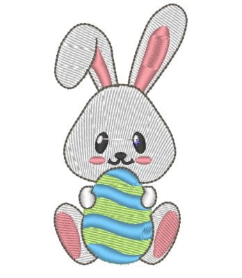 Matriz De bordado - Coelhinho Da Páscoa 3 - Imagem 2