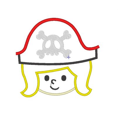 Matriz De Bordado - Menino Piratinha Aplique - Imagem 2