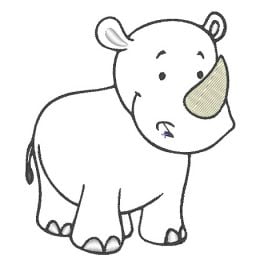 Matriz De Bordado - Hipopótamo Aplique