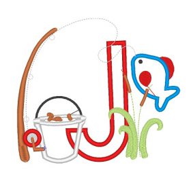 Matriz De Bordado - Aplique Alfabeto Do Pescador