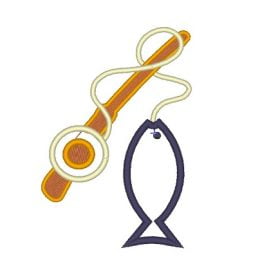 Matriz De Bordado - Peixe Na Vara Aplique