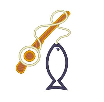 Matriz De Bordado - Peixe Na Vara Aplique