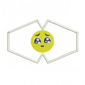 Matriz De Bordado - Máscara Emoticon Triste