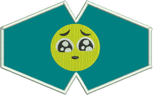 Matriz De Bordado - Máscara Emoticon Triste - Imagem 3