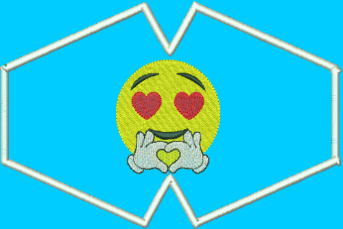Matriz De Bordado - Máscara Emoticon Gesto - Imagem 4