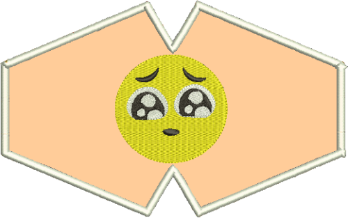 Matriz De Bordado - Máscara Emoticon Triste - Imagem 4