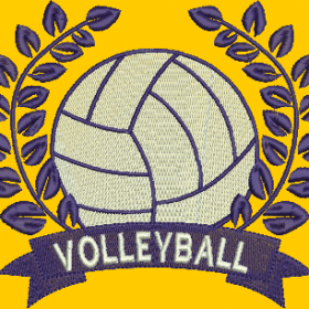Matriz De Bordado - Moldura Bola De Vôlei - Imagem 2