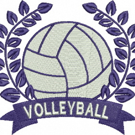 Matriz De Bordado - Moldura Bola De Vôlei - Imagem 3