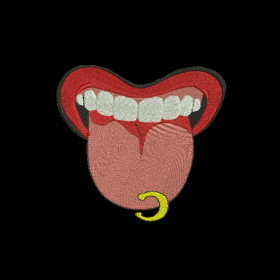 Matriz De Bordado - Língua com Piercing