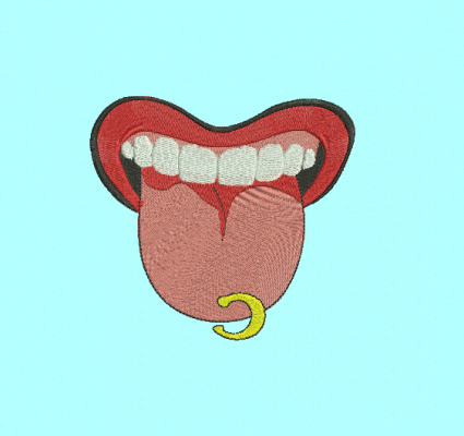 Matriz De Bordado - Língua com Piercing - Imagem 3