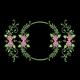 Matriz De Bordado moldura com flores para bordar