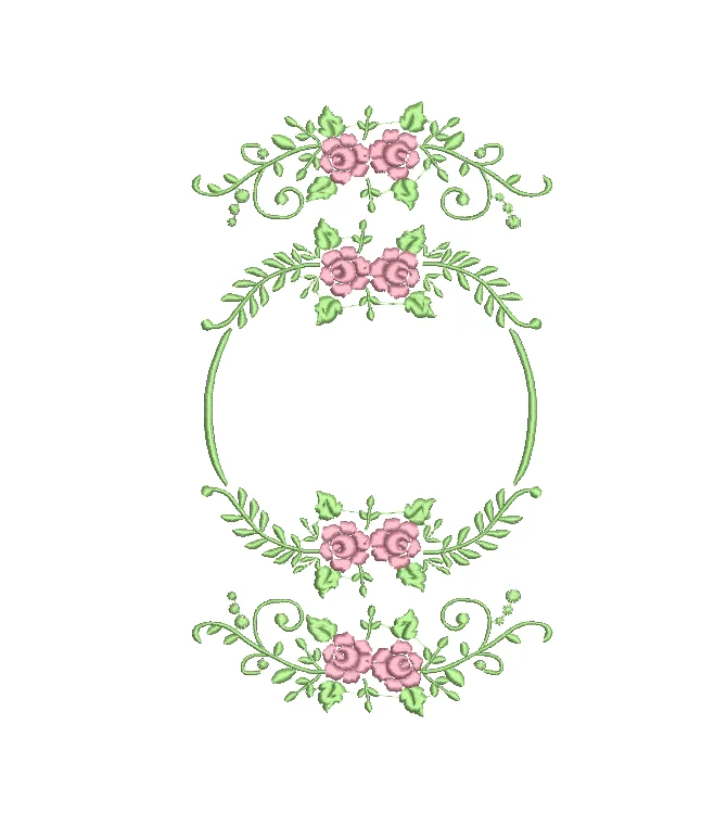 Matriz De Bordado moldura com flores para bordar