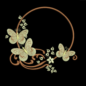 Matriz De Bordado Moldura Com Borboletas para bordar