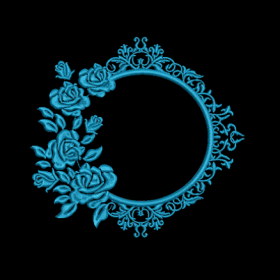 Matriz De Bordado Moldura Com Flores para bordar