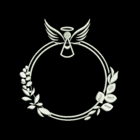 Matriz De Bordado Anjo Com Moldura para bordar