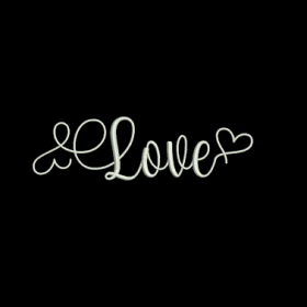 Matriz De Bordado Love para bordar Escrita personalizada com Coração