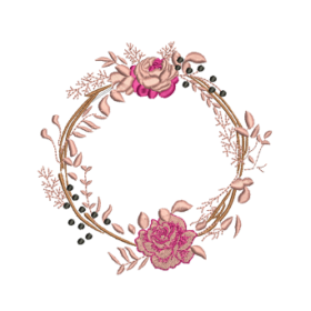 Matriz De Bordado Moldura Flores Ramo para bordar.