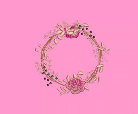 Matriz De Bordado Moldura Flores Ramo para bordar.