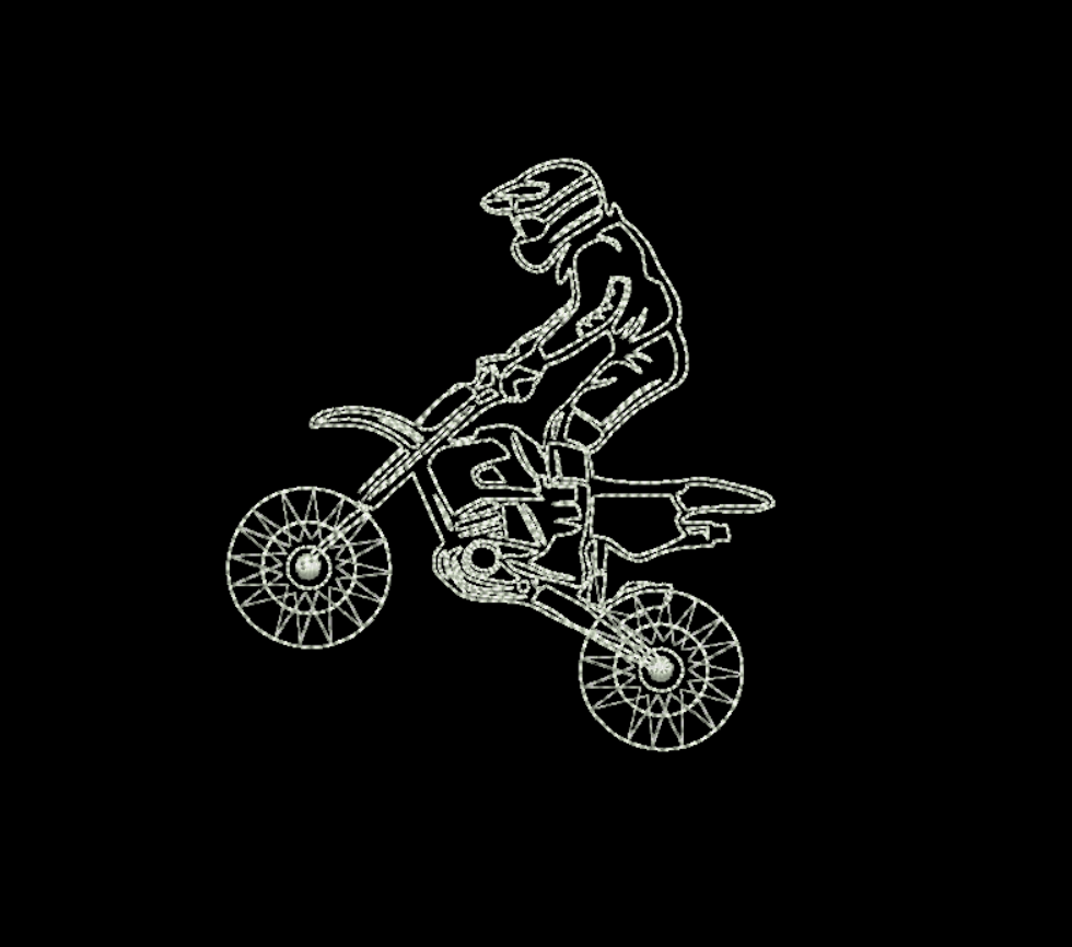 Matriz De Bordado - Moto Motocross - Bordando Na Prática